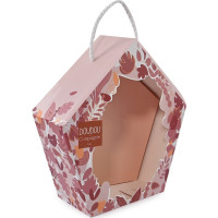 Doudou Darčeková sada - hudobná plyšová hračka vtáčik červený 23 cm