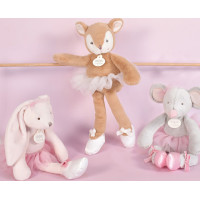 Doudou Darčeková sada - Plyšová hračka myška šedá balerína 30 cm