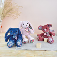 Doudou Histoire d´Ours Plyšový kamarát ružový zajačik 25 cm