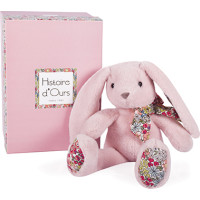 Doudou Histoire d´Ours Plyšový kamarát ružový zajačik 25 cm