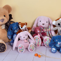 Doudou Histoire d´Ours Plyšový kamarát ružový zajačik 40 cm