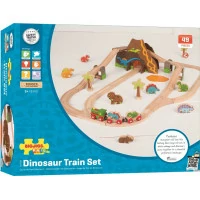 Bigjigs Rail Drevená vláčikodráha dinosaury