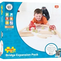 Bigjigs Rail Drevené koľaje set most 18 dielov