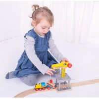 Bigjigs Rail Veľký žeriav žltý