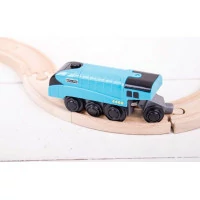 Bigjigs Rail Elektrická lokomotíva Mallard modrá