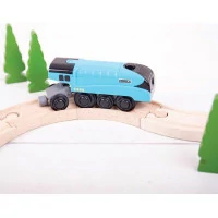 Bigjigs Rail Elektrická lokomotíva Mallard modrá