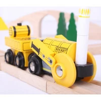 Bigjigs Rail Replika historickej lokomotívy Rocket + 2 koľaje