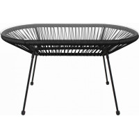 Záhradný oválny stolík ACAPULCO XL - čierny
