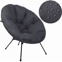 Vodeodolný vankúš do záhradného kresla ACAPULCO 90x105 cm - grafitový
