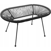 Záhradný oválny stolík ACAPULCO XL - čierny