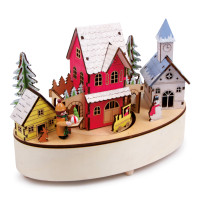 small foot Vianočná hracia skrinka so svetlom zimný čas