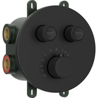 Sapho SMARTSELECT podomietková sprchová termostatická batéria, box, 2 výstupy, čierna mat RP032B