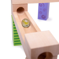Bigjigs Toys Drevená guličková dráha farebná