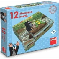 Dino Drevené kocky Krtko a zvieratká 12 ks