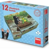Dino Drevené kocky Krtko a zvieratká 12 ks