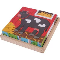 Bigjigs Toys Obrázkové kocky farma