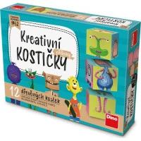 Dino Drevené kocky Príšerky 12 ks