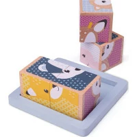 Bigjigs Baby Drevené kocky Woodland