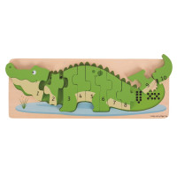 Bigjigs Toys Vkladacie puzzle krokodíl s číslami