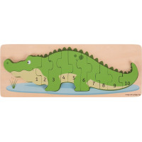 Bigjigs Toys Vkladacie puzzle krokodíl s číslami