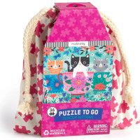 Mudpuppy Puzzle Mačiatka v hrnčeku na čaj v látkovom vrecúšku 36 dielikov