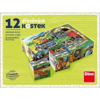 Dino Drevené kocky Mašinka