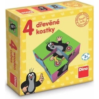 Dino Drevené obrázkové kocky Krtko - 4 kocky