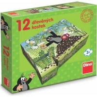 Dino Drevené kocky Krtko a priatelia 12 ks