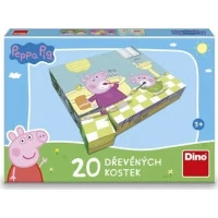 Dino Drevené obrázkové kocky Peppa pig Veselý deň 20 kociek