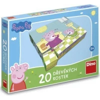 Dino Drevené obrázkové kocky Peppa pig Veselý deň 20 kociek