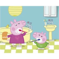 Dino Drevené obrázkové kocky Peppa pig Veselý deň 20 kociek