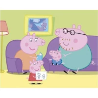 Dino Drevené obrázkové kocky Peppa pig Veselý deň 20 kociek