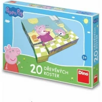 Dino Drevené obrázkové kocky Peppa pig Veselý deň 20 kociek
