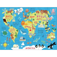 Mudpuppy Puzzle mapa sveta 36 dielikov