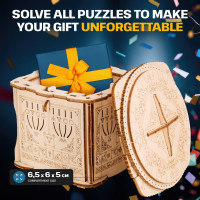 EscapeWelt 3D Drevená skladačka Secret Lock Box zložená