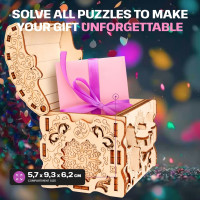 EscapeWelt 3D Drevená skladačka Secret Treasure Box zložená