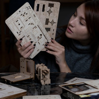 EscapeWelt 3D drevená mechanická skladačka hlavolamu Vesmírna kapsula