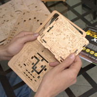 EscapeWelt 3D drevená mechanická skladačka hlavolamu Orbitálna schránka