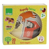 Vilac Drevené magnetky farma 20 ks