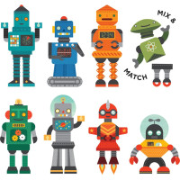 Petit Collage Magnetická hra Roboti