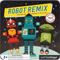 Petitcollage Magnetická hra Roboti - poškodená kovová krabička