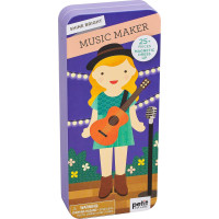 Petitcollage Magnetické puzzle Muzikantka - poškodená kovová krabička
