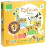 Vilac Drevené puzzle Veselé safari