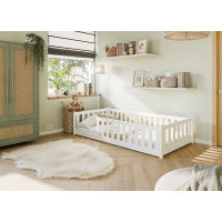 Detská Montessori posteľ z masívu borovice BETTY - 200x90 cm - BIELA