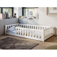 Detská Montessori posteľ z masívu borovice BETTY - 200x90 cm - BIELA