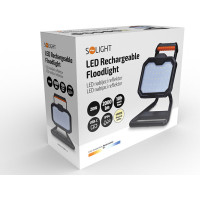 Solight LED reflektor 20W, prenosný, nabíjací, 2000lm, oranžovo-čierny