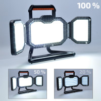 Solight LED reflektor 30W, prenosný, nabíjací, 3000lm, oranžovo-čierny