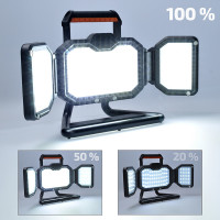 Solight LED reflektor 50W, prenosný, nabíjací, 5000lm, oranžovo-čierny