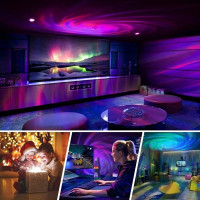 Nočná LED lampička/projektor s diaľkovým ovládačom UNIVERSE - biela