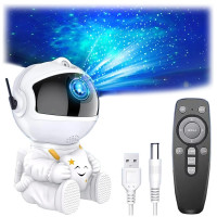Nočná LED lampička/projektor s diaľkovým ovládačom UNIVERSE - biela